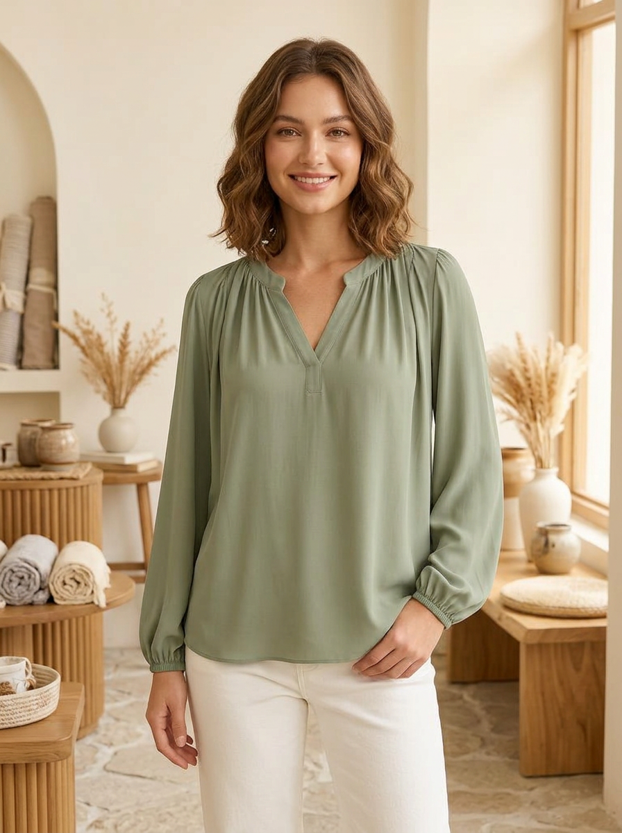 Blouse fluide Vert Sauge